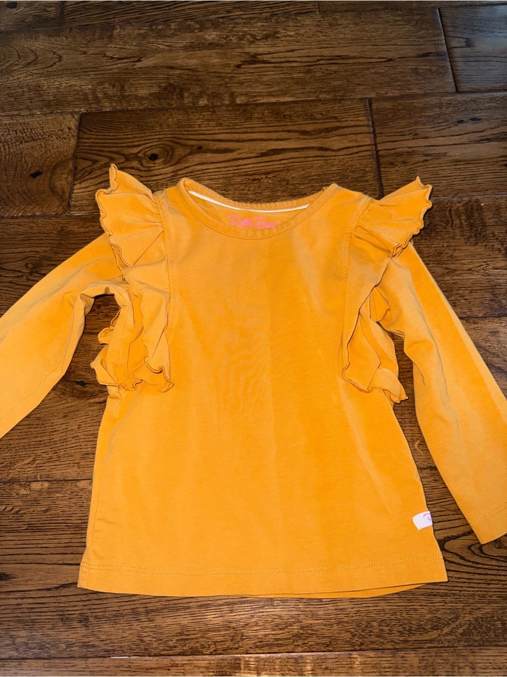 Ruffle Butts Yellow Long Sleeve Ruffle Top Size 2T